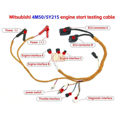 SUNORO High Quality Engine Start test Cable for Mitsubishi D04FR D06FR 4M50 SY215
